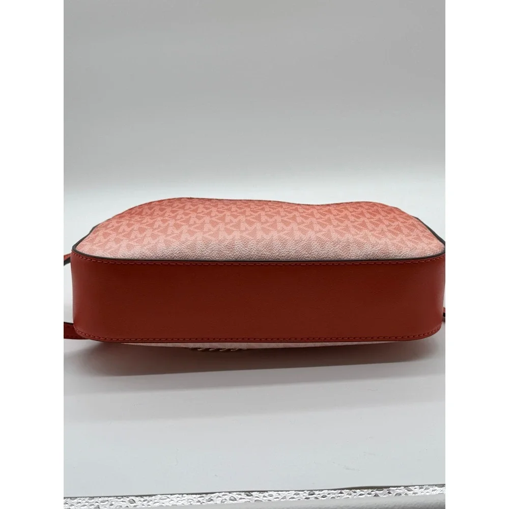 Michael Kors Jet Set Large EW Crossbody Bag Orange Pink Monogram Logo